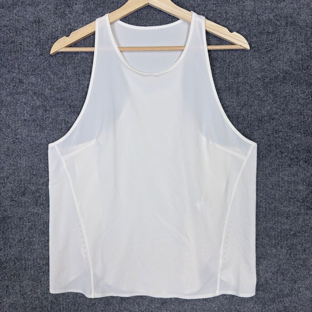 Lululemon Womens Racerback Tank Top Size 10 White Athletic Running Sleeveless